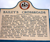 Bailey&rsquo;s Crossroads history sign